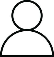 Black Line art illustration Man or User icon. vector