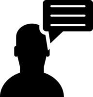 Chat, speech bubble with man flat icon. vector