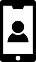Smartphone mobile user icon in flat style. vector