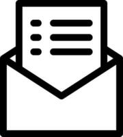 Line art mail or envelope icon in flat style. vector