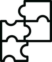 Line art Jigsaw Puzzle icon in flat style. vector