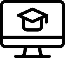 Line art online education icon in flat style. vector