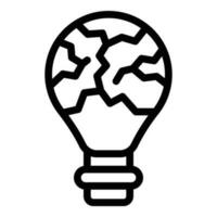 Borken idea bulb icon outline vector. Work laptop vector