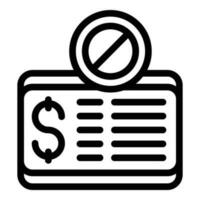 No payment bill icon outline vector. Work problem vector