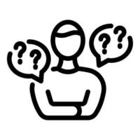 Question creativity icon outline vector. Simulation work vector