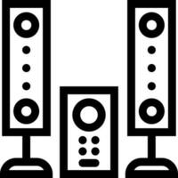 Speaker or music player icon in line art. vector