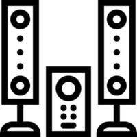 Speaker or music player icon in line art. vector