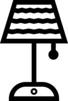 Table lamp icon or symbol in line art. vector