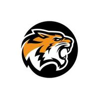 tiger animal mascot head logo vector illustration