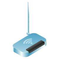 3d illustration of router in blue color. vector