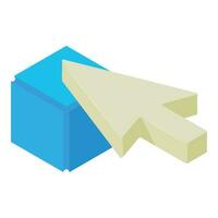 Crypto block icon isometric vector. Cursor sign near cryptocurrency block icon vector