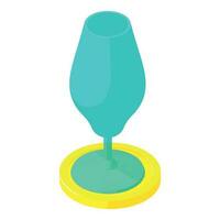 Wine degustation icon isometric vector. New empty wine glass on round base icon vector