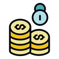 Dollar coin stack icon vector flat