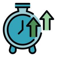 Stopwatch growth icon vector flat