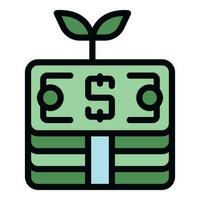 Cash pack grow icon vector flat