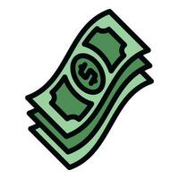 Dollar bills icon vector flat