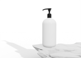 Shampoo and lotion bottle mockup png