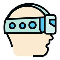 Man virtual glasses icon vector flat