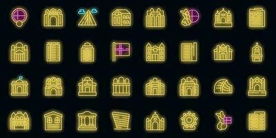 Helsinki icons set vector neon