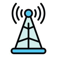 Signal tower icon vector flat
