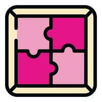 Brainstorming puzzle icon vector flat