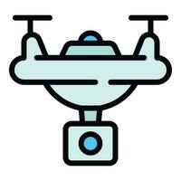 Camera drone icon vector flat