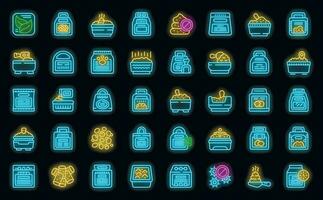 Toilet filler icons set vector neon