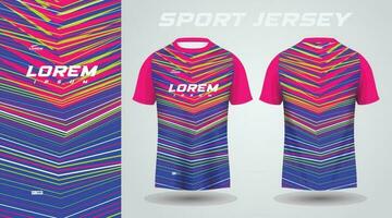 blue pink green shirt soccer football sport jersey template design mockup vector