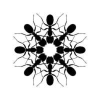 Colony of the Ant Silhouette Circle Shape Composition for Art Illustration, Logo, Pictogram, Website, or Graphic Design Element. Vector Illustration