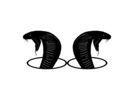 King Cobra Double Head Silhouette on the Circle for Logo Type. Vector Illustration