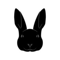 Head of the Rabbit or Bunny or Hare Silhouette for Art Illustration, Logo Type, Pictogram, Apps, Website or Graphic Design Element. Vector Illustration