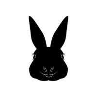 Head of the Rabbit or Bunny or Hare Silhouette for Art Illustration, Logo Type, Pictogram, Apps, Website or Graphic Design Element. Vector Illustration