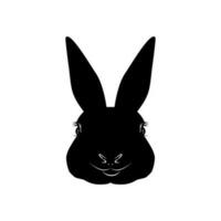 Head of the Rabbit or Bunny or Hare Silhouette for Art Illustration, Logo Type, Pictogram, Apps, Website or Graphic Design Element. Vector Illustration