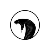 King Cobra Silhouette on the Circle for Logo Type. Vector Illustration