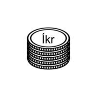 Iceland Currency symbol, Icelandic Krona Icon, ISK Sign. Vector Illustration