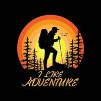 outdoor hiking vector and text design