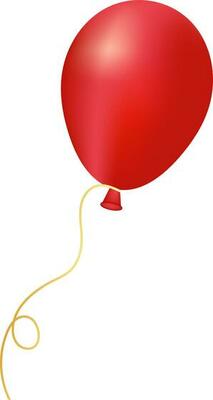 Isolated balloon in red color.
