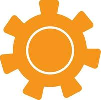 Icon of orange cogwheel in flat style. vector