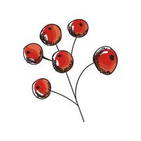 Cherries doodle illustration of white background. vector