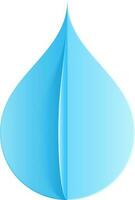 Paper cut illustration of water drop element in realistic style. vector