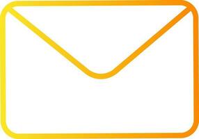 Yellow and orange email icon in flat style. vector