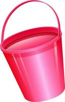 Vector illustration of realistic bucket in pink color.