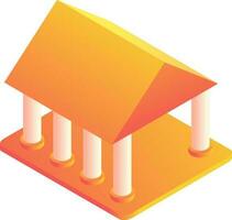 Illustration of a bank isometric icon. vector