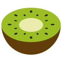 Isometric illustration of kiwi slice element. vector