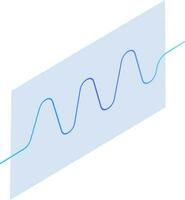 Blue statics wave on graph paper. vector