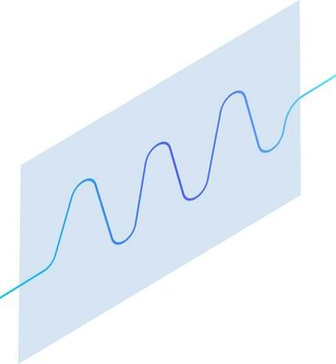 Blue statics wave on graph paper.