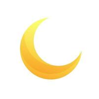 Yellow moon element on white background. vector