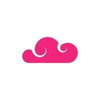Flat style cloud element in pink color. vector