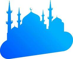 Mosque element design. Pictogram style in blue color. vector