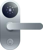 Digital smart door lock element in realistic style on white background. vector
